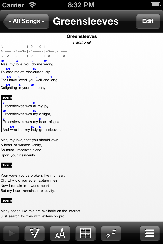 SongBook Chordpro